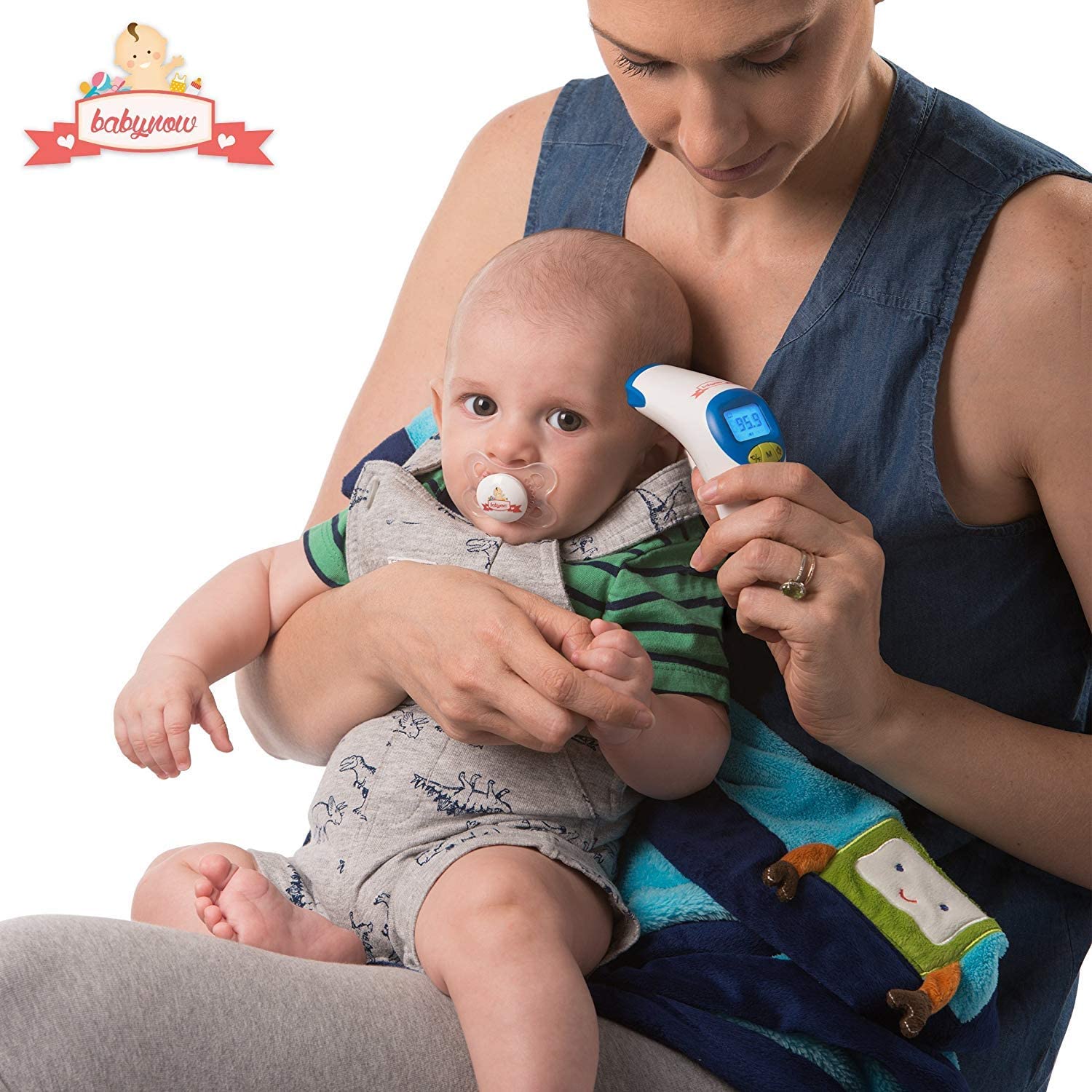 Baby and Mum using Thermometer