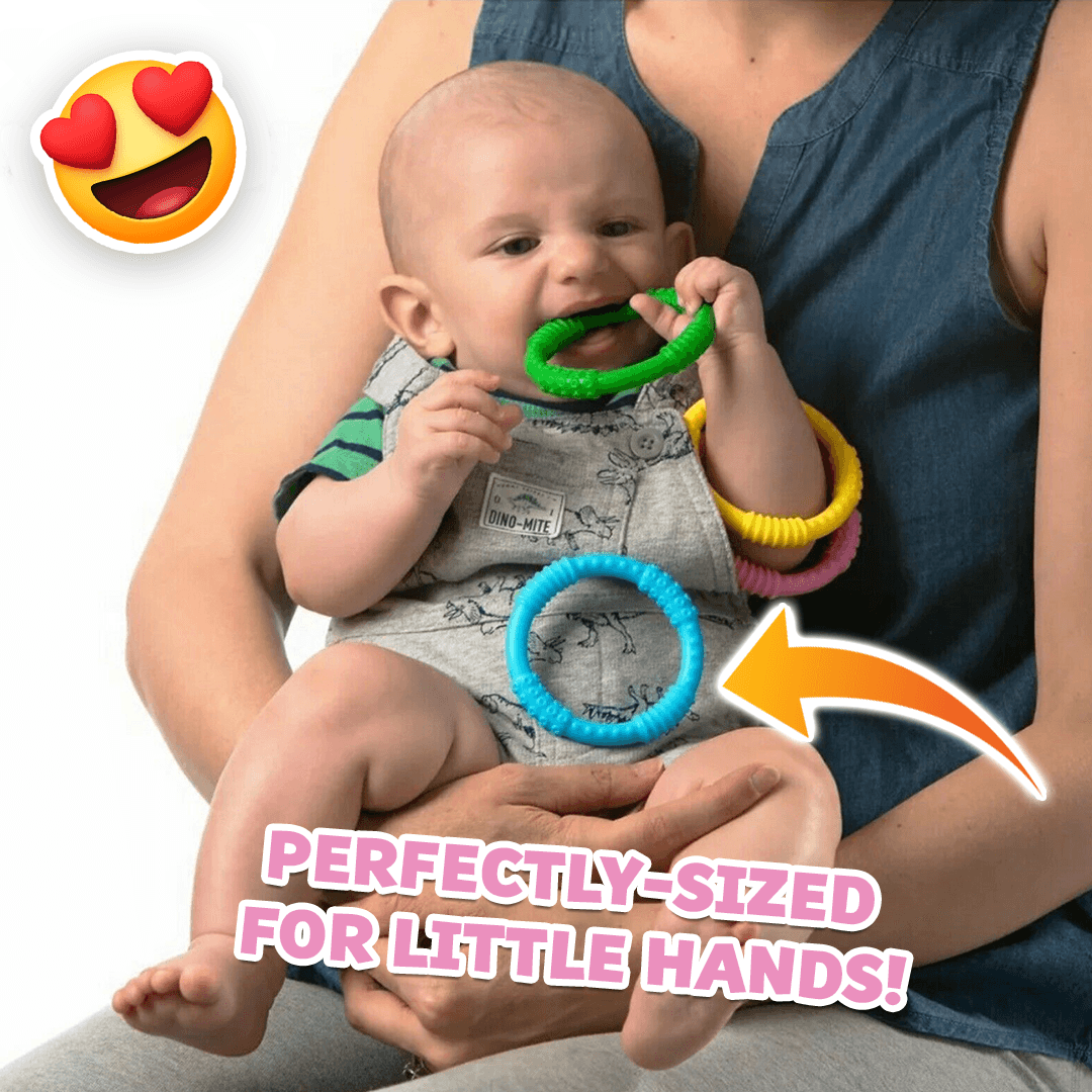 BABY Teething Ring - Sensory Teether Soother Pacifier 2.5" Chew Toy